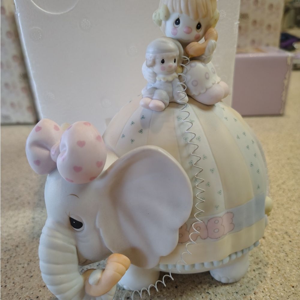 Precious Moments Babe Elephant Phone Girl with Doll